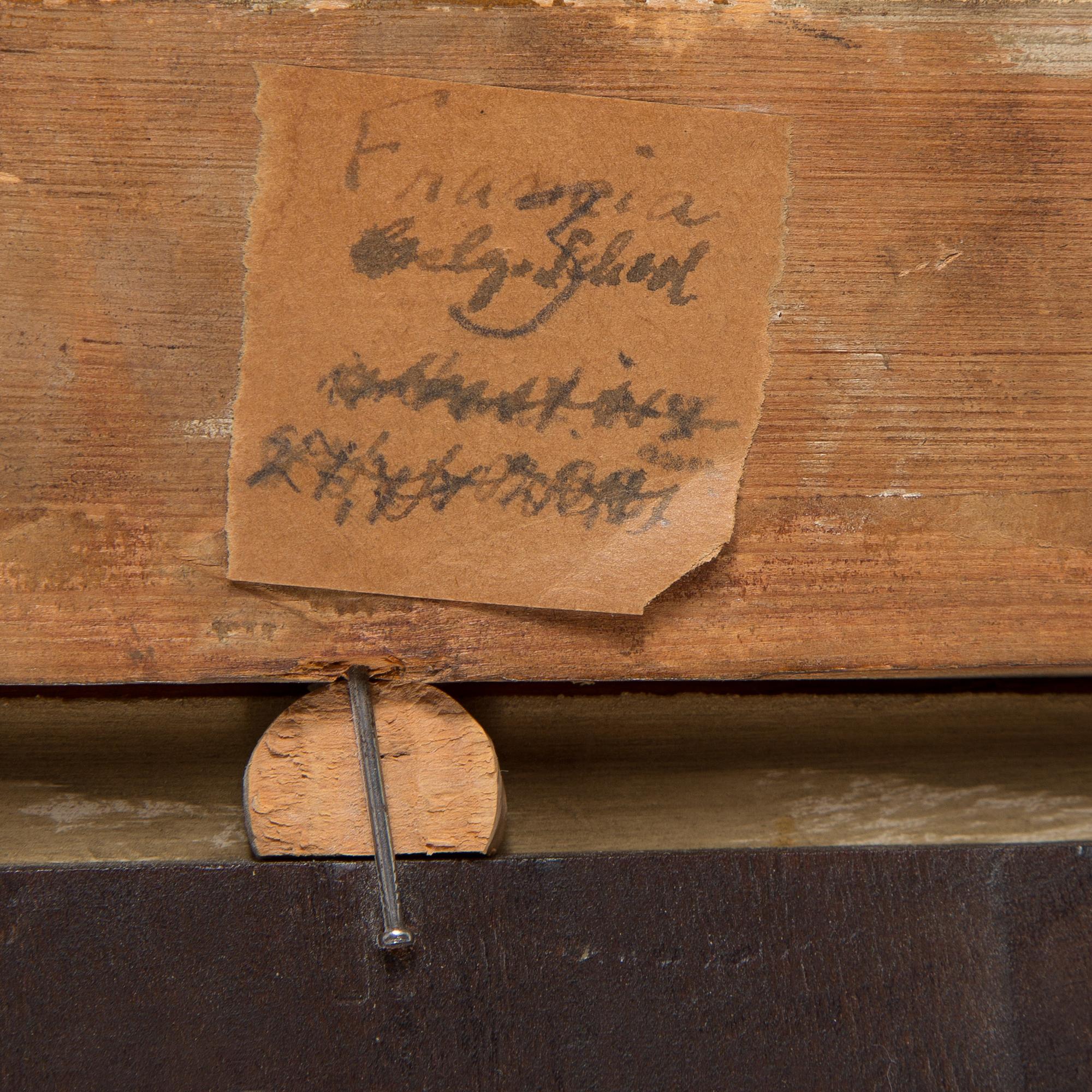 ALEXANDRE THOMAS FRANCIA, olja på pannå, signerad A. Francia.