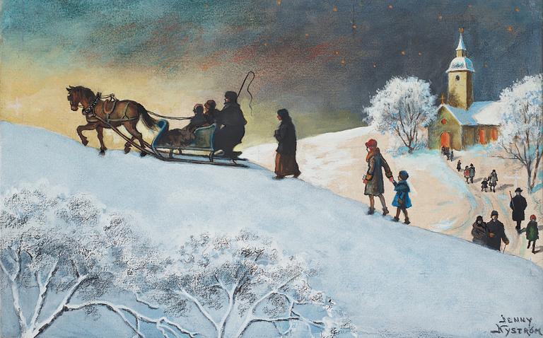 Jenny Nyström, Returning from church on Christmas morning.