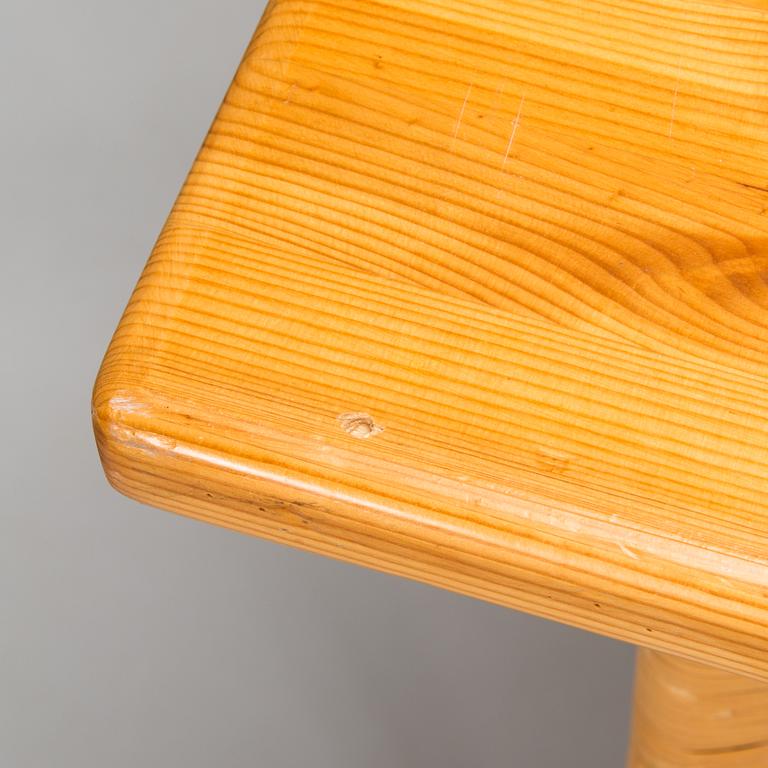 A pine wood and rattan table, late 20th century.