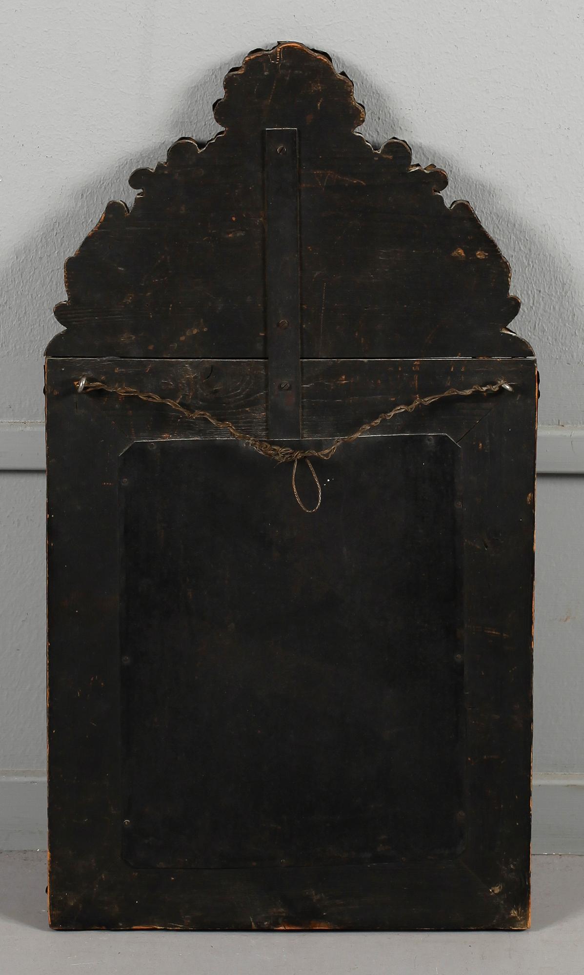 SPEGEL, mässingsplåt, barockstil, 1800-talets andra hälft.