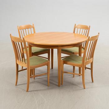 Carl Malmsten, dining group, 5 pieces, Åfors Furniture Factory.