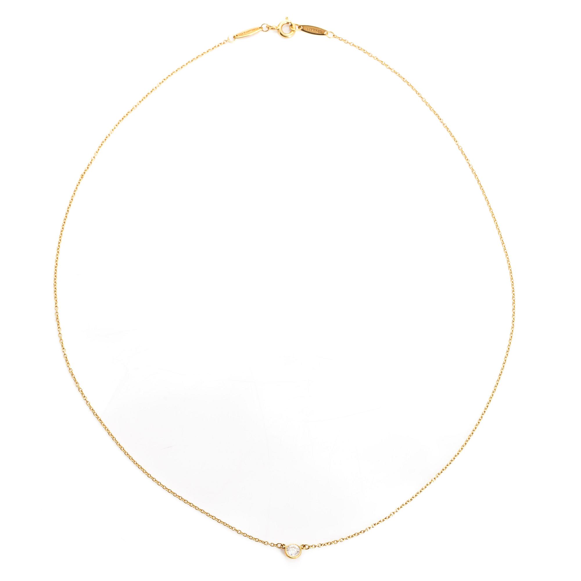 Tiffany & Co, Elsa Peretti, kaulakoru, "Diamonds by the Yard", 18K kultaa ja briljanttihiottu timantti.