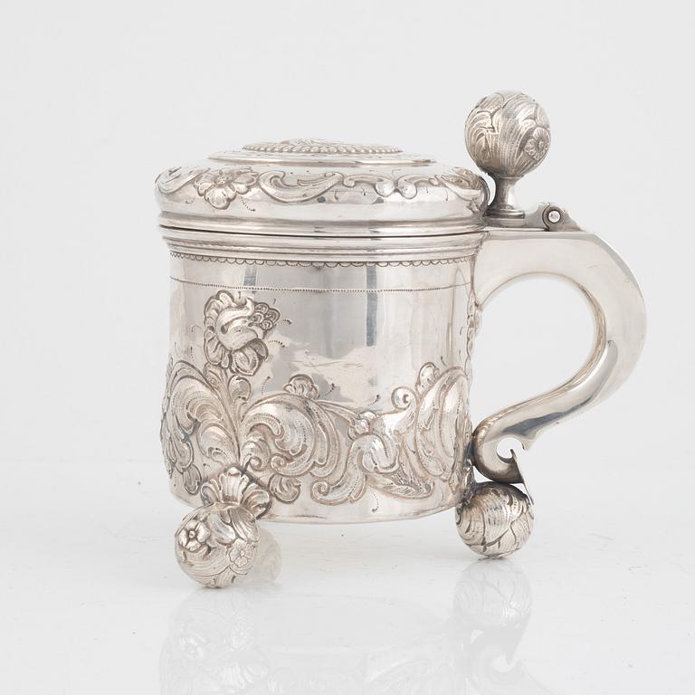 A Sweish silver tankard, mark of CG Hallberg, Stockholm 1950.