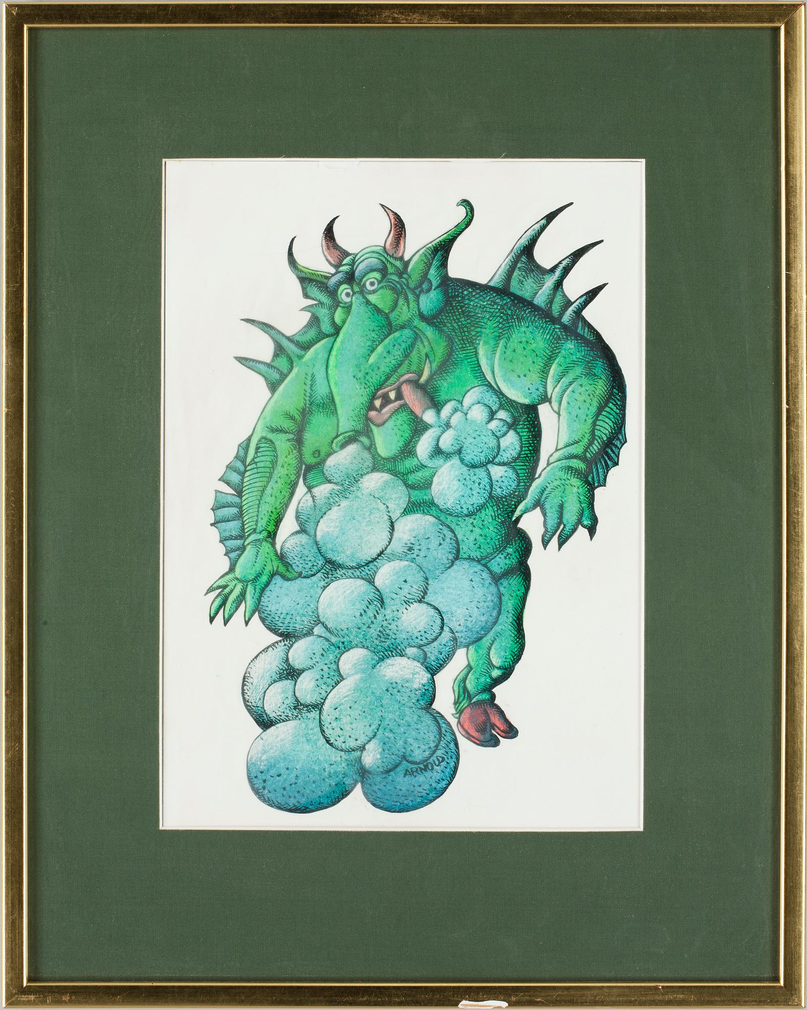 HANS ARNOLD, krita, sign.