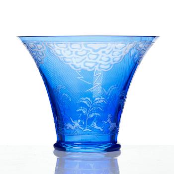 Edward Hald, A bowl, "Thunderstorm", Orrefors, Sweden.