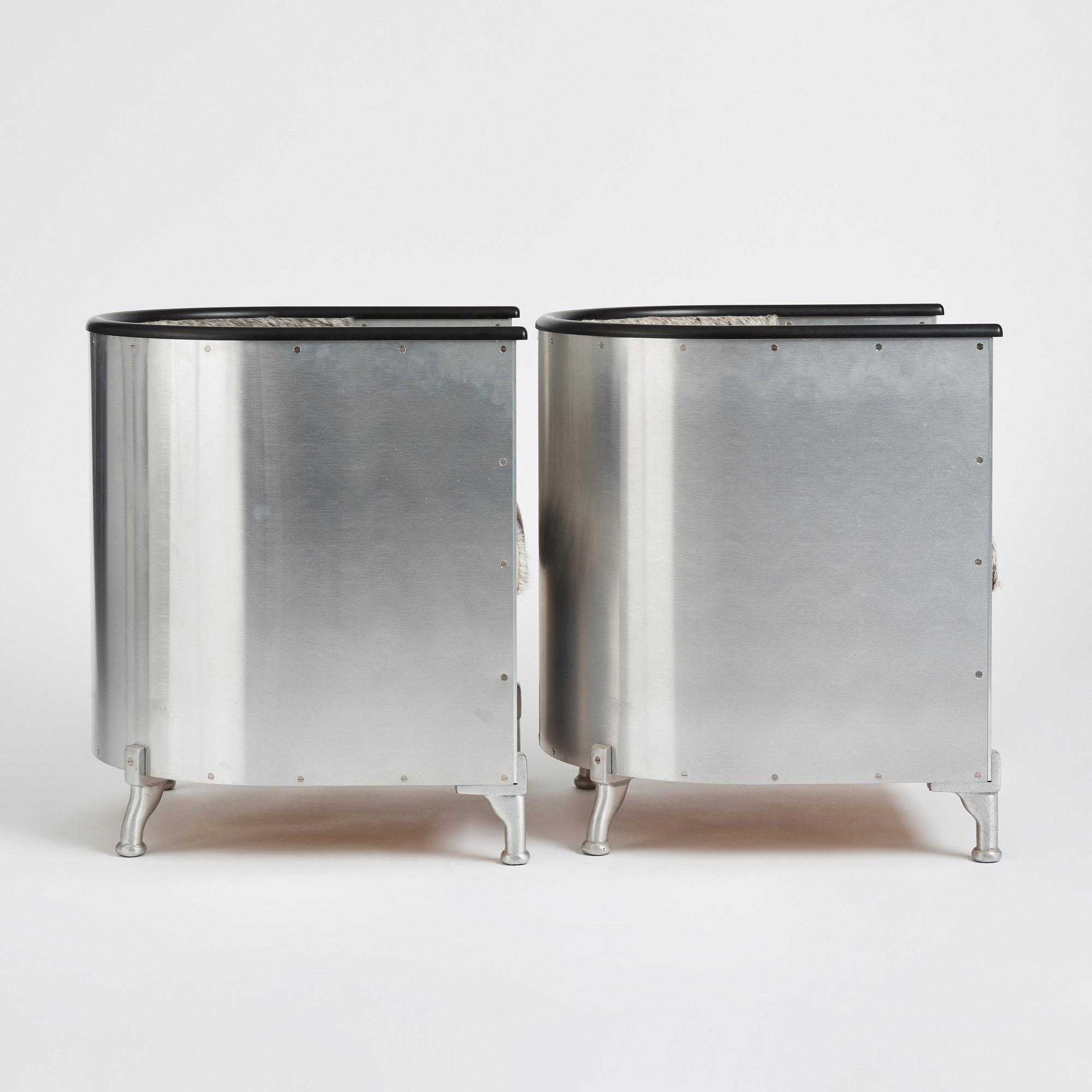 Mats Theselius, fåtöljer, ett par, "Aluminiumfåtölj", Källemo, Värnamo.
