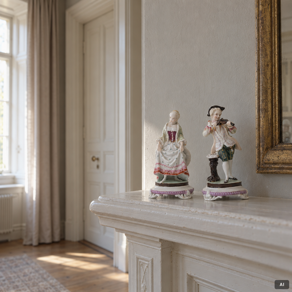 Two porcelain figures, rococostyle, around 1900.