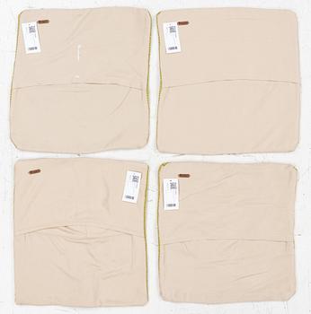 Four cushion covers, hand-embroidered Kelim, c. 50 x 50 cm.