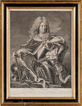 Hyacinthe Rigaud · HYACINTHE RIGAUD, efter, gravyr, 1700-tal.