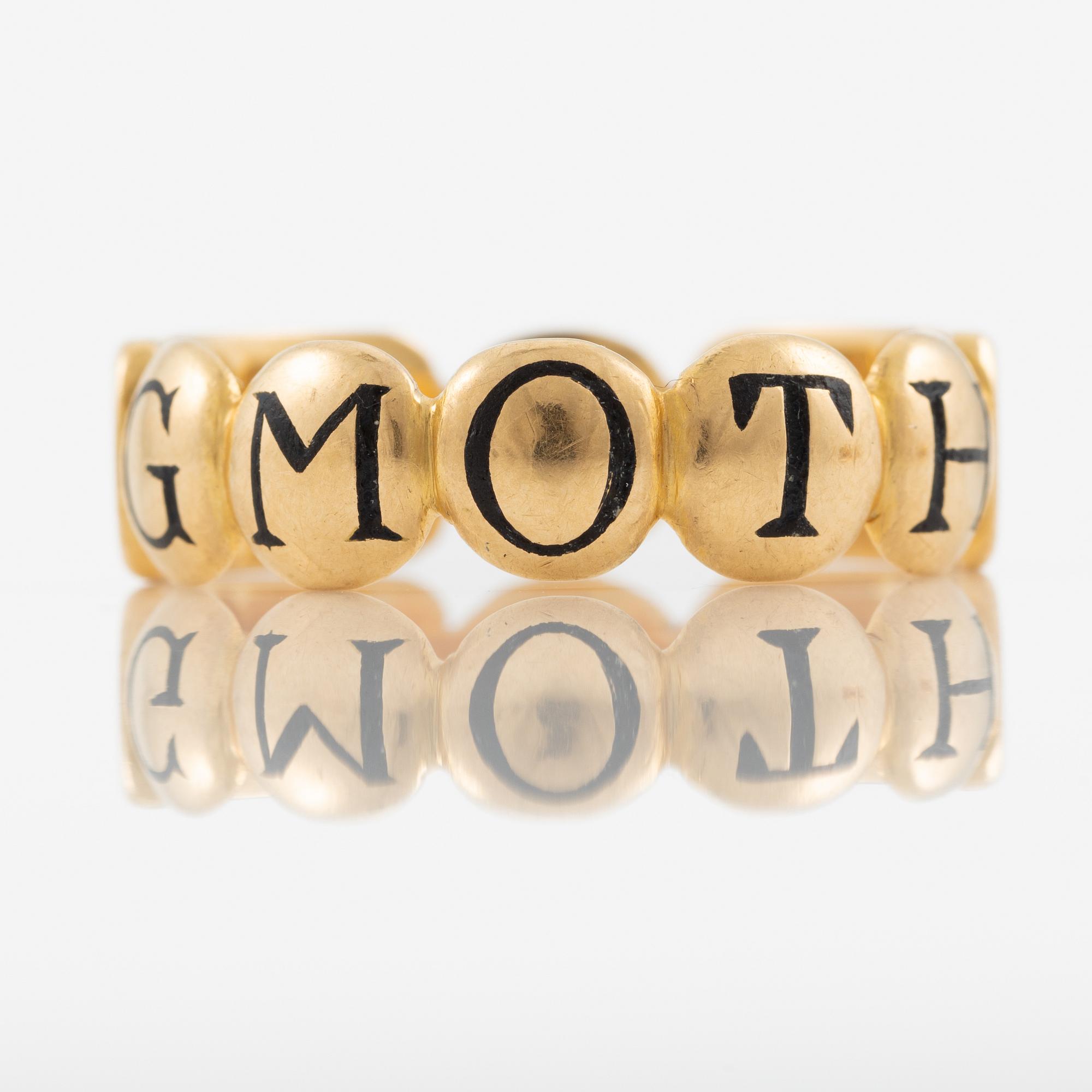 Pocket watch, H. Runsten Stockholm, lever escapement, including a ring in 18K gold.