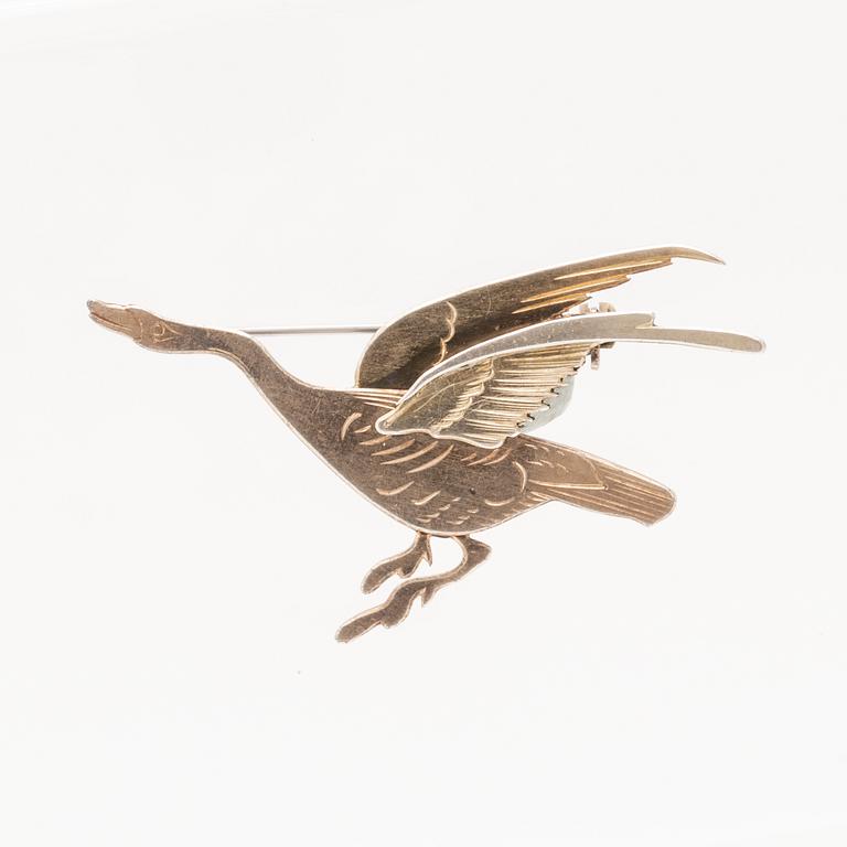 A gilded silver brooch by Wiwen Nilsson, Lund 1952.