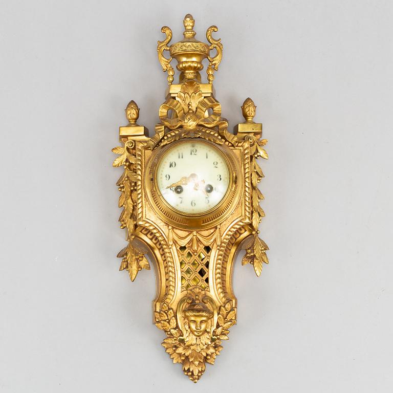A Japy Frères bronze wallclock, around the year 1900.