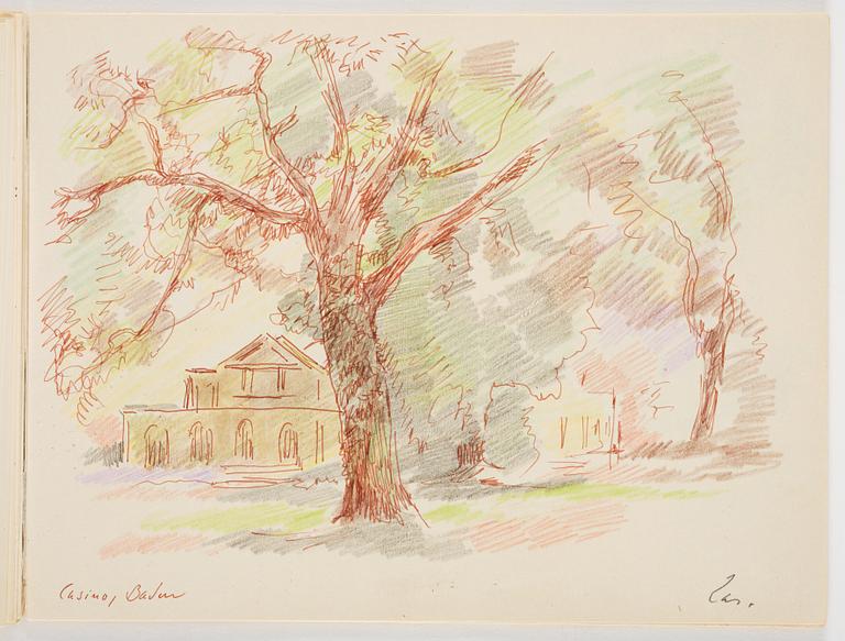 Lotte Laserstein, Skissblock med 22 teckningar varav 7 signerade.