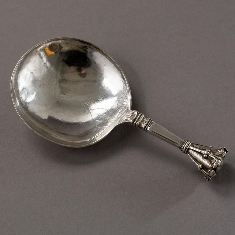 A Scandinavian 16th century silver spoon, unidentified makers mark.