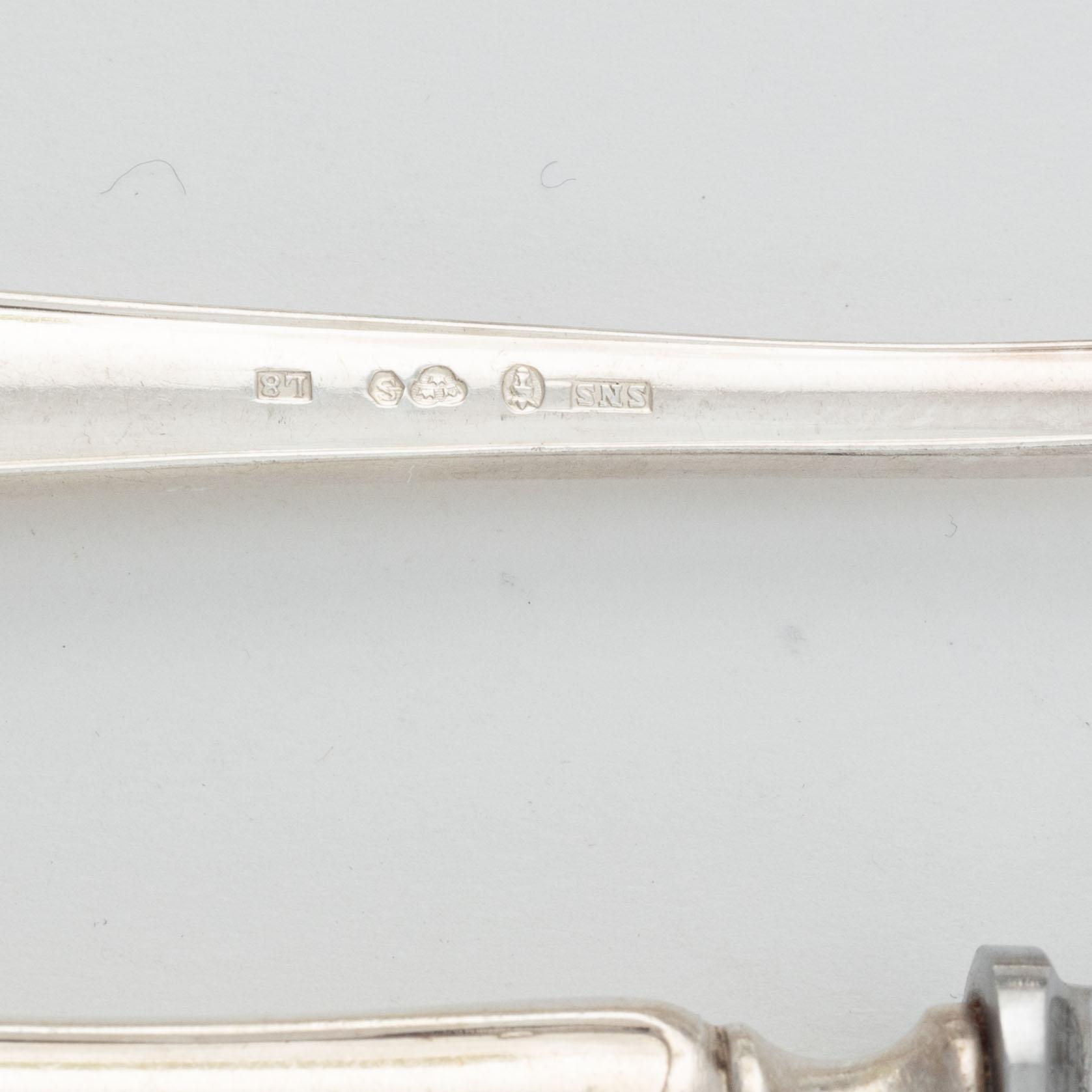 Skandia Silver-& Nysilver Ab, bestickservis, 49 delar, silver, modell Haga, Stockholm bl a 1937.