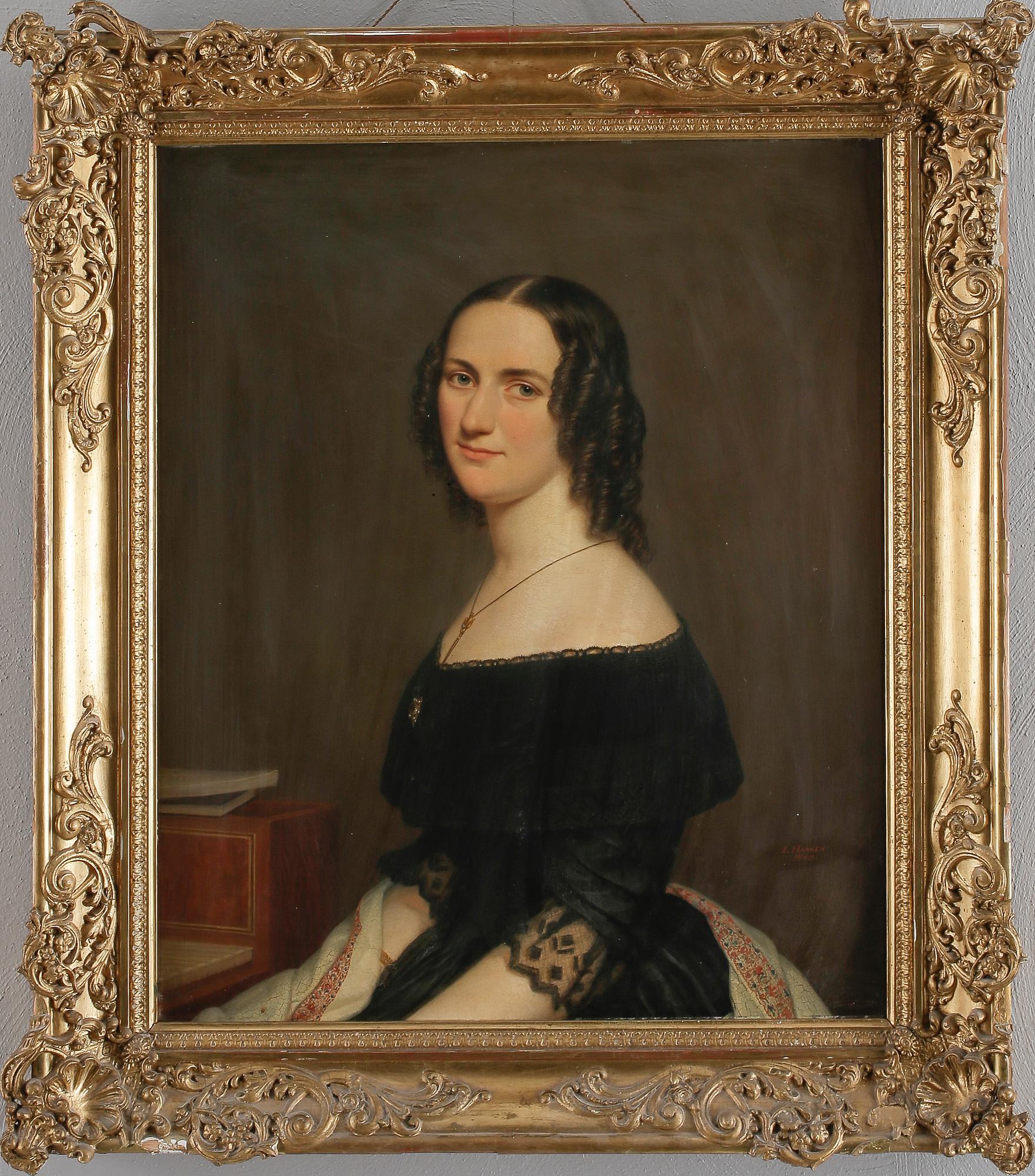 LARS HANSEN, olja på duk, signerat L. Hansen och daterat 1844.