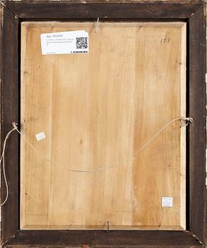 HILDING LINNQVIST, olja på pannå, monogramsignerad.