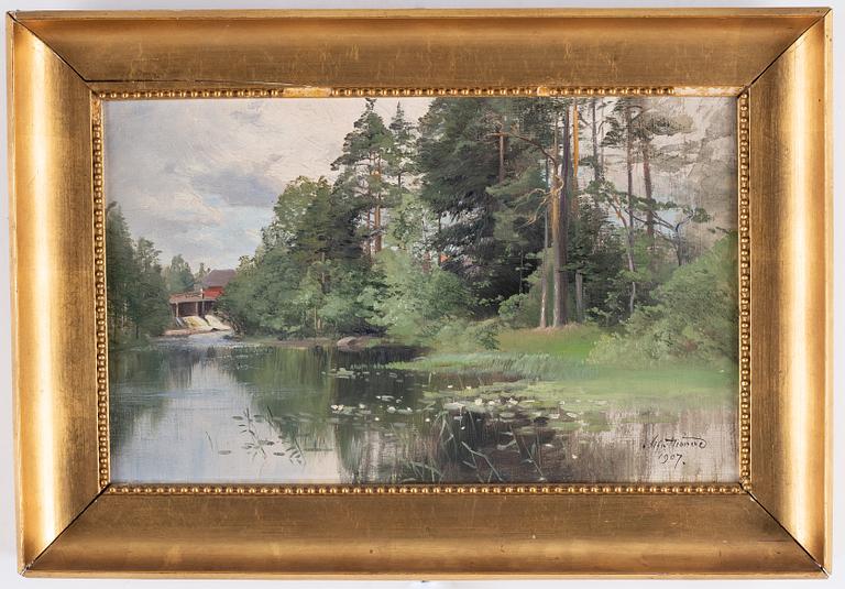 Alfred Thörne, oil on canvas, signed Alfr. Thörne and dated 1907.