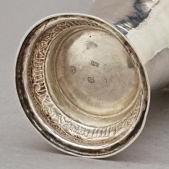 BÄGARE, silver, Sven Nyberg, Varberg, 1777. Vikt 400 g.