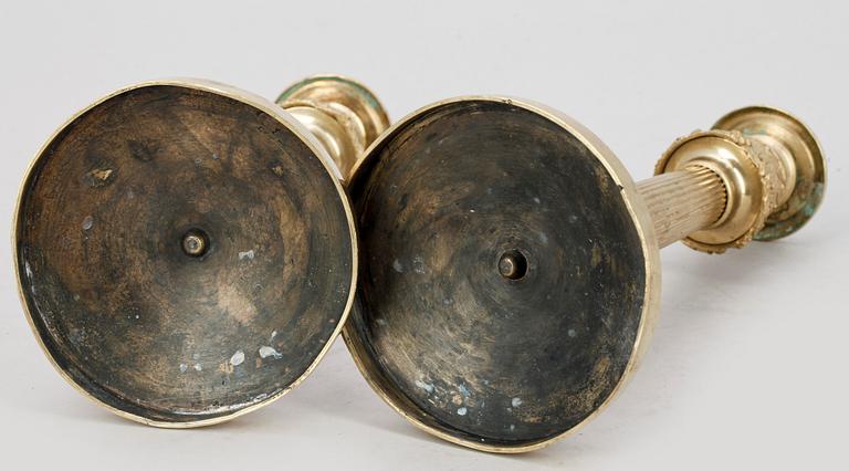 LJUSSTAKAR, ett par, empire, 1800-tal.