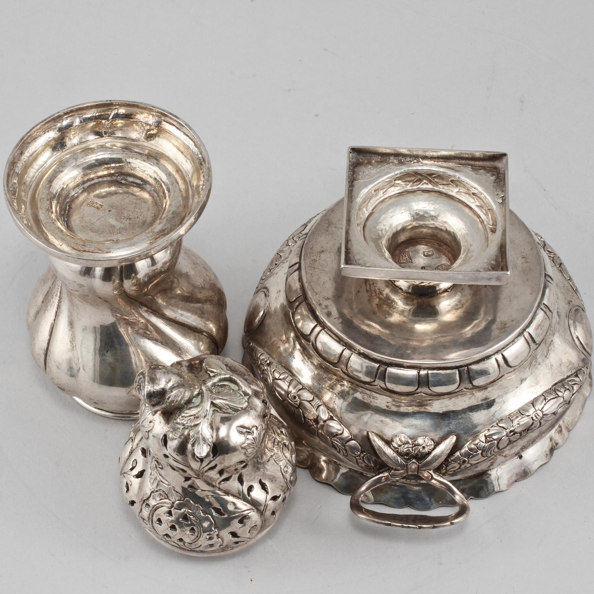 SOCKERRUSKA samt SKÅL, silver, 1800/1900-tal. Vikt 435 g.