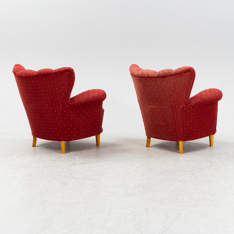 Fåtöljer, ett par, Swedish Modern, 1940-tal.