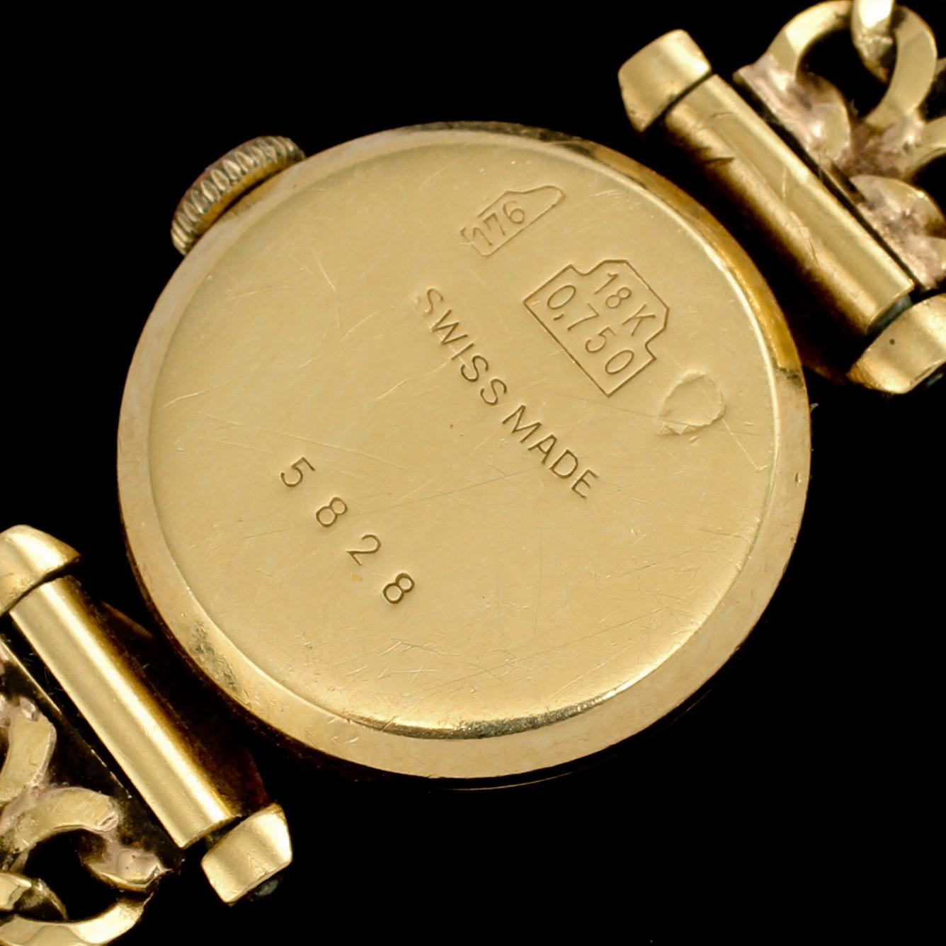 DAMARMBANDSUR, 18k guld, Ciny, Schweiz, omkring 1900-talets mitt. Total vikt 23 g.