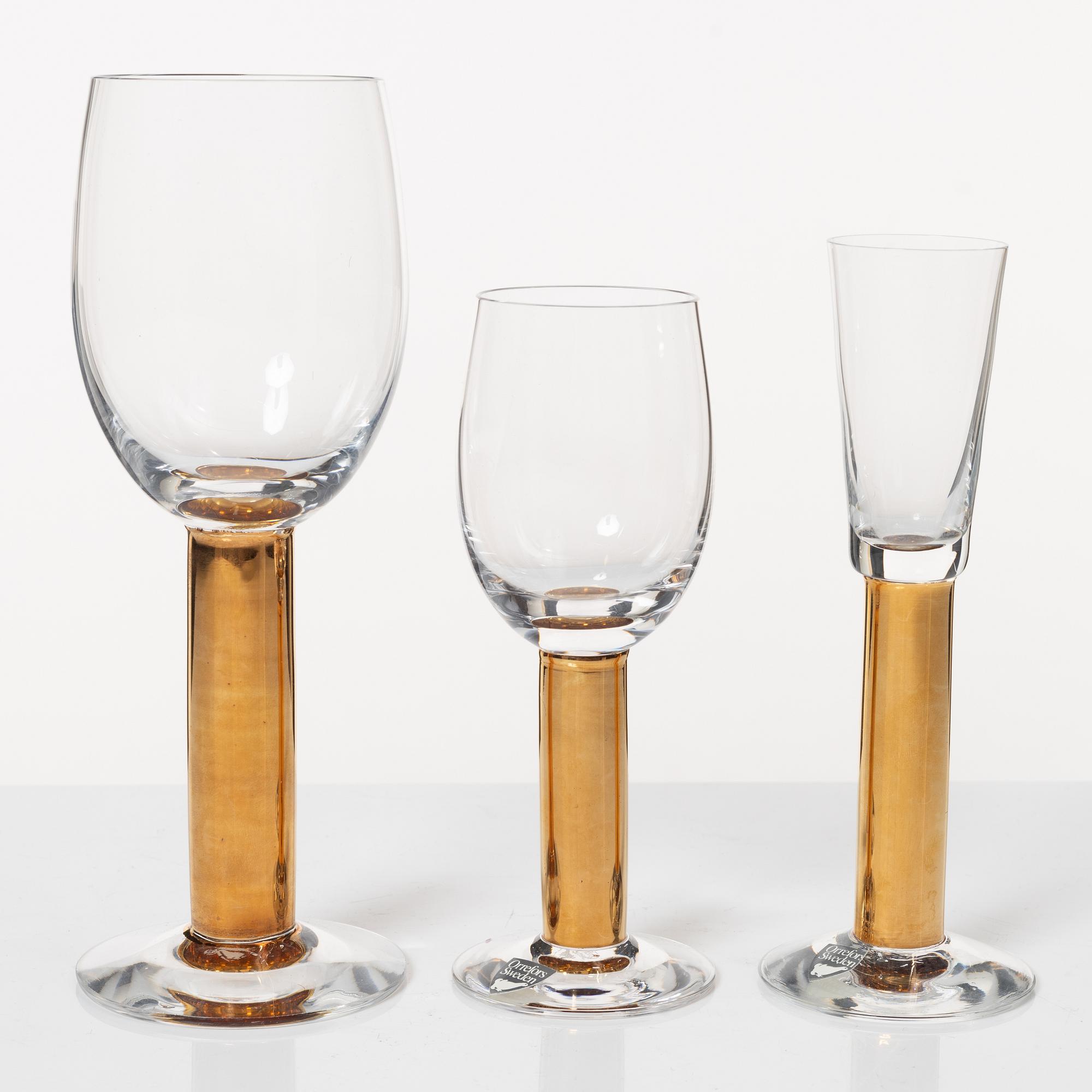 Gunnar Cyrén, glasservisdelar, 12 st, "Nobel", Orrefors.