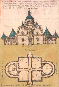 Georg Braun & Frans Hogenberg, a map of Ven / Hven, hand colored copper engraving, Cologne c 1586.