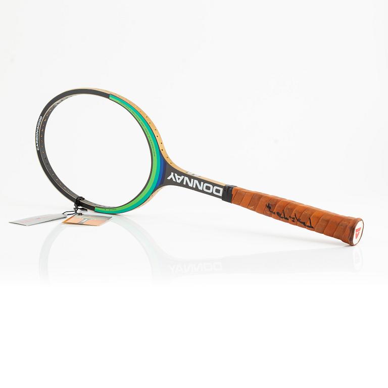 Tennis racket, Signed by Björn Borg. Donnay. Customized Carbonwood, 1982/1983.