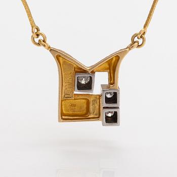 Björn Weckström, Kaulakoru "Timanttikaupunki", 18K kultaa, timantteja n. 0.11 ct yht. Lapponia 1985.