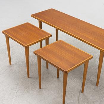 Yngve Ekström, teak, nesting tables, 3 pieces, 1950s/60s.