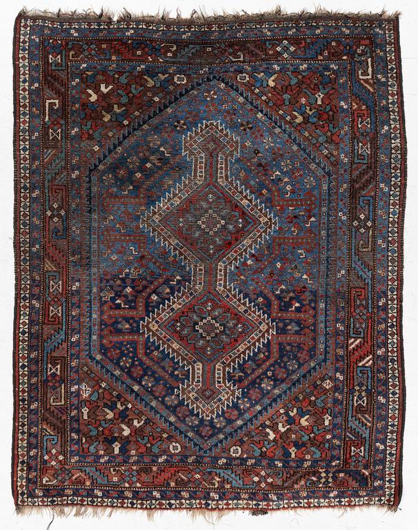 A Khamseh rug, antique, c. 192 x 155 cm.