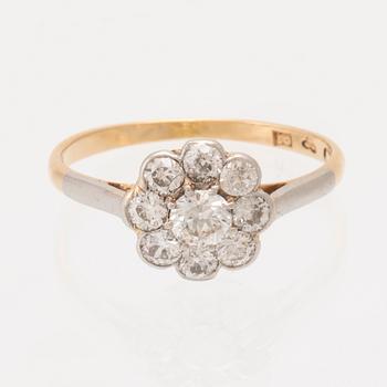 Ring Carmosé 18K red and white gold with round old-cut diamonds, K Anderson Stockholm 1918.