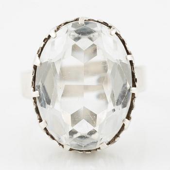 Bengt Hallberg, ring in sterling silver with rock crystal, Köping, 1973.