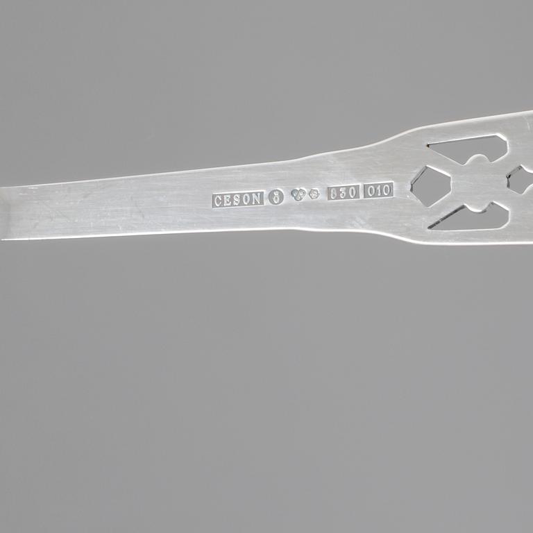 KAFFESKEDAR, 12 st, silver, Ceson, Göteborg, 1989, vikt 119 g.