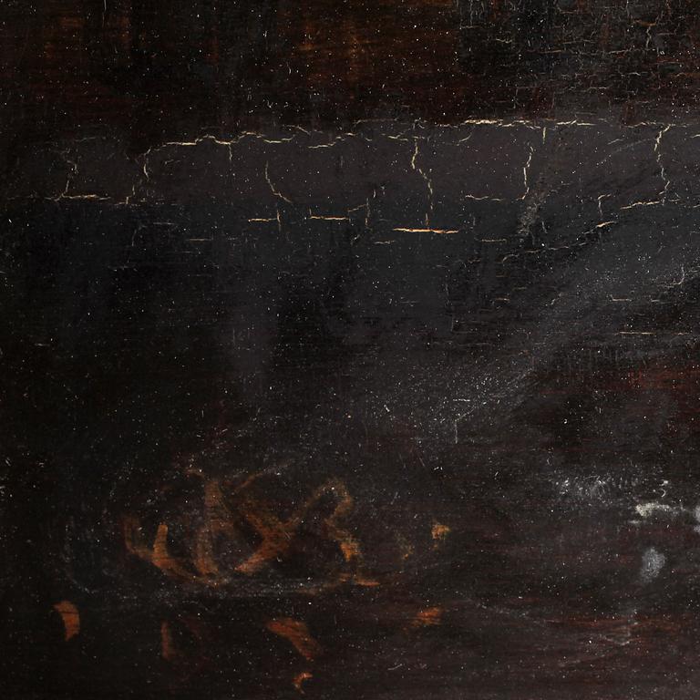 BROR OSCAR EUGEN BÖRJESON, olja på pannå. Monogramsign.