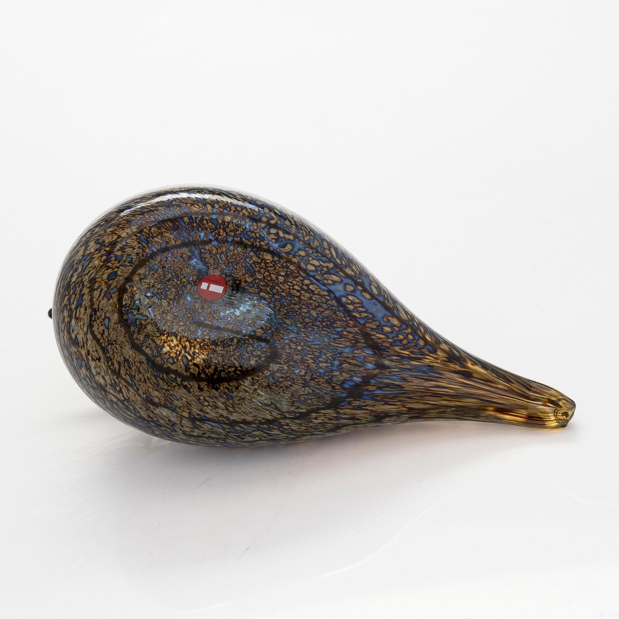 Oiva Toikka, a 'Spotted Crake' glass bird, signed O. Toikka Nuutajärvi.