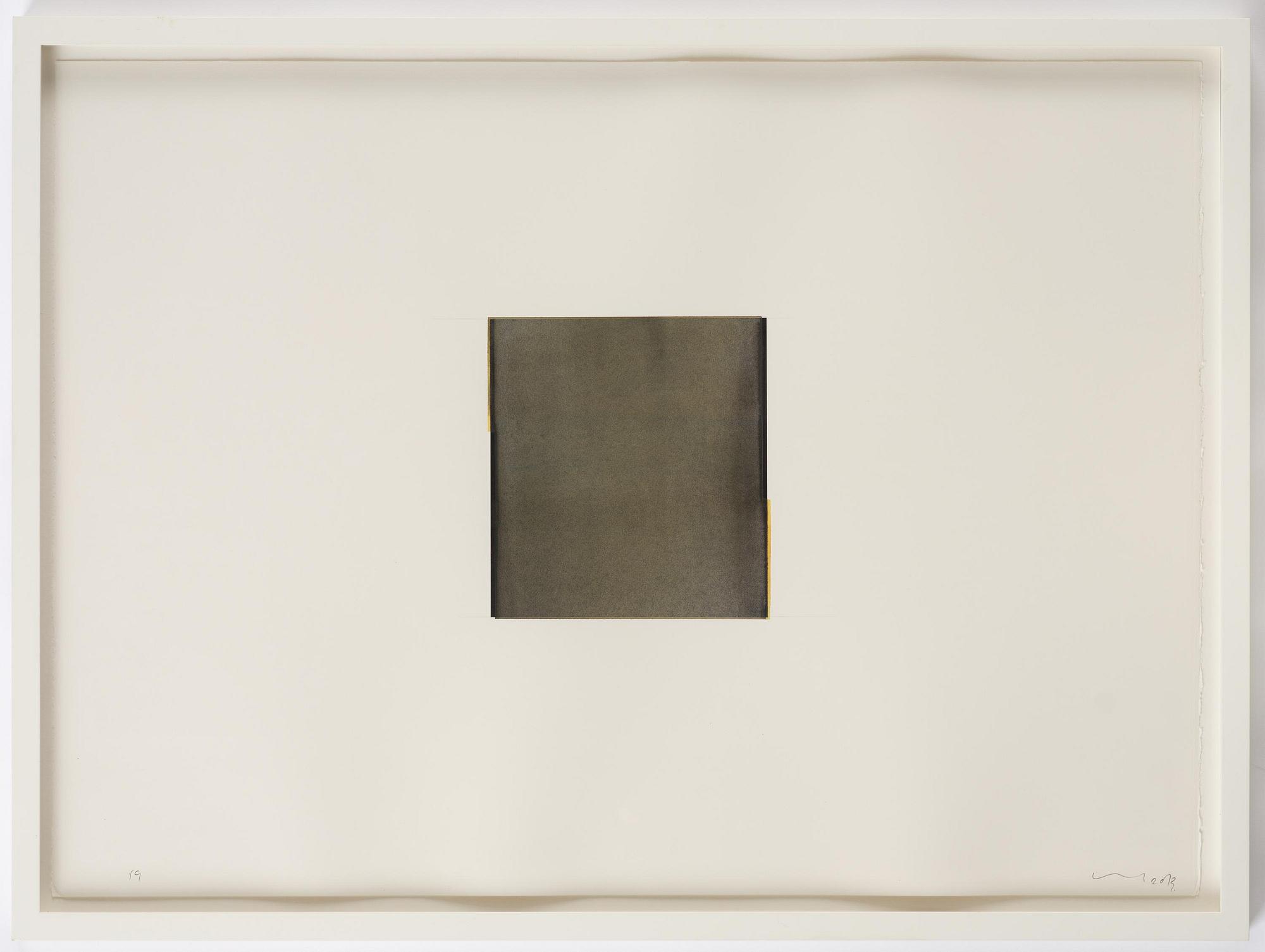 Callum Innes, "Ivory Black Blue / Quinacridone Gold (no. 59)".