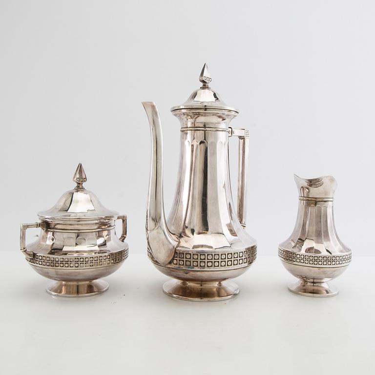 EV Mandhal coffee service 3 dlr silver-plated mid-20th century.