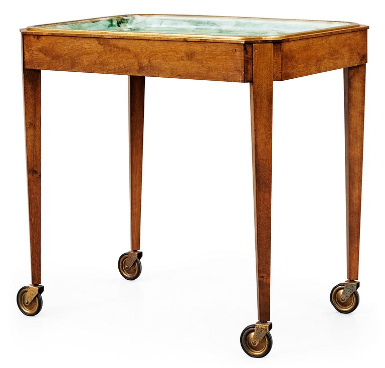 A Josef Ekberg cream-ware tea table, Gustavsberg 1930.