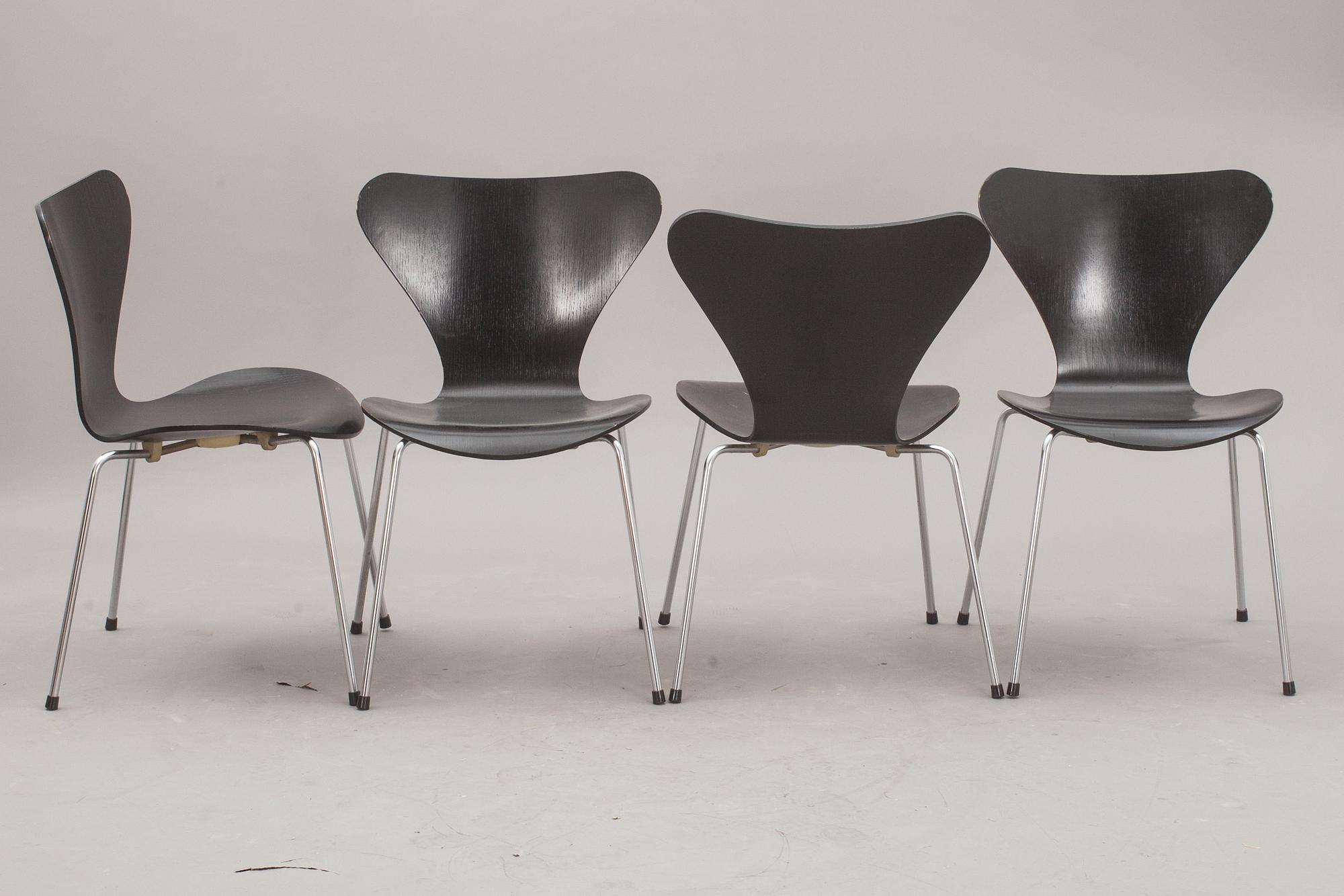STOLAR, 4 st, "Sjuan", Arne Jacobsen, Fritz Hansen.