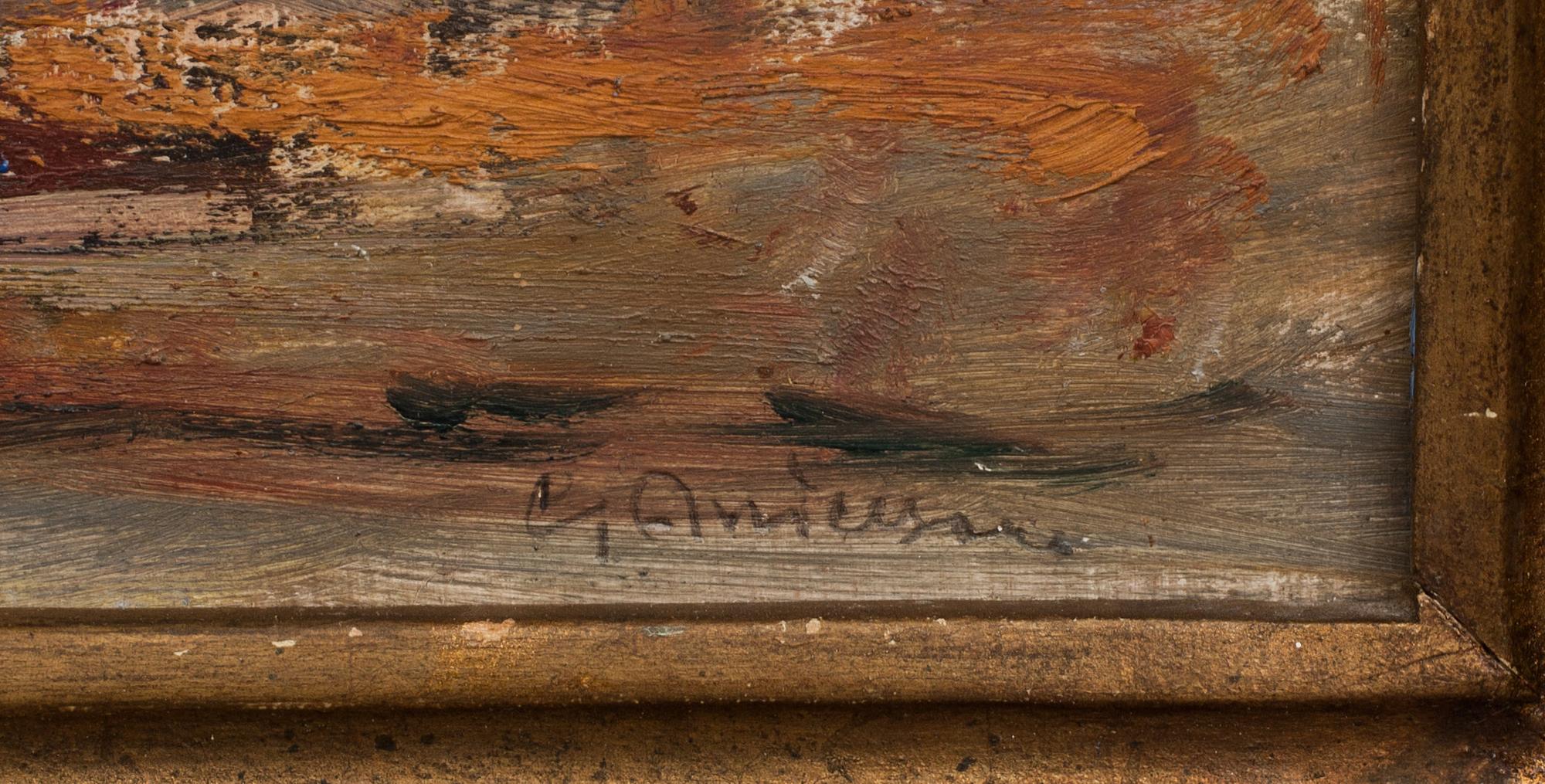 CARL ANDERSSON, olja på pannå, signerad.