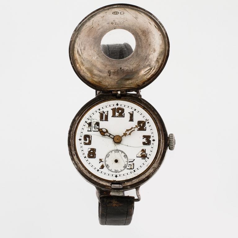 WRISTWATCH, so called hunting watch, case marked "GS", 35 mm.