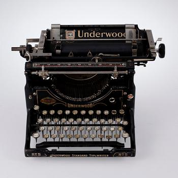 SKRIVMASKIN, "Underwood no 5", 1900-talets första kvartal.