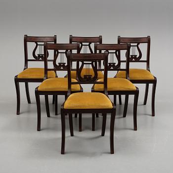 MATSALSMÖBLEMANG, engelsk-stil, 7 delar, 1900-talets mitt.