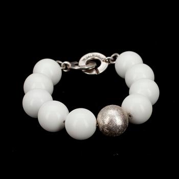 ARMBAND, silver samt agat, Timo Mustajärvi, Jalo.