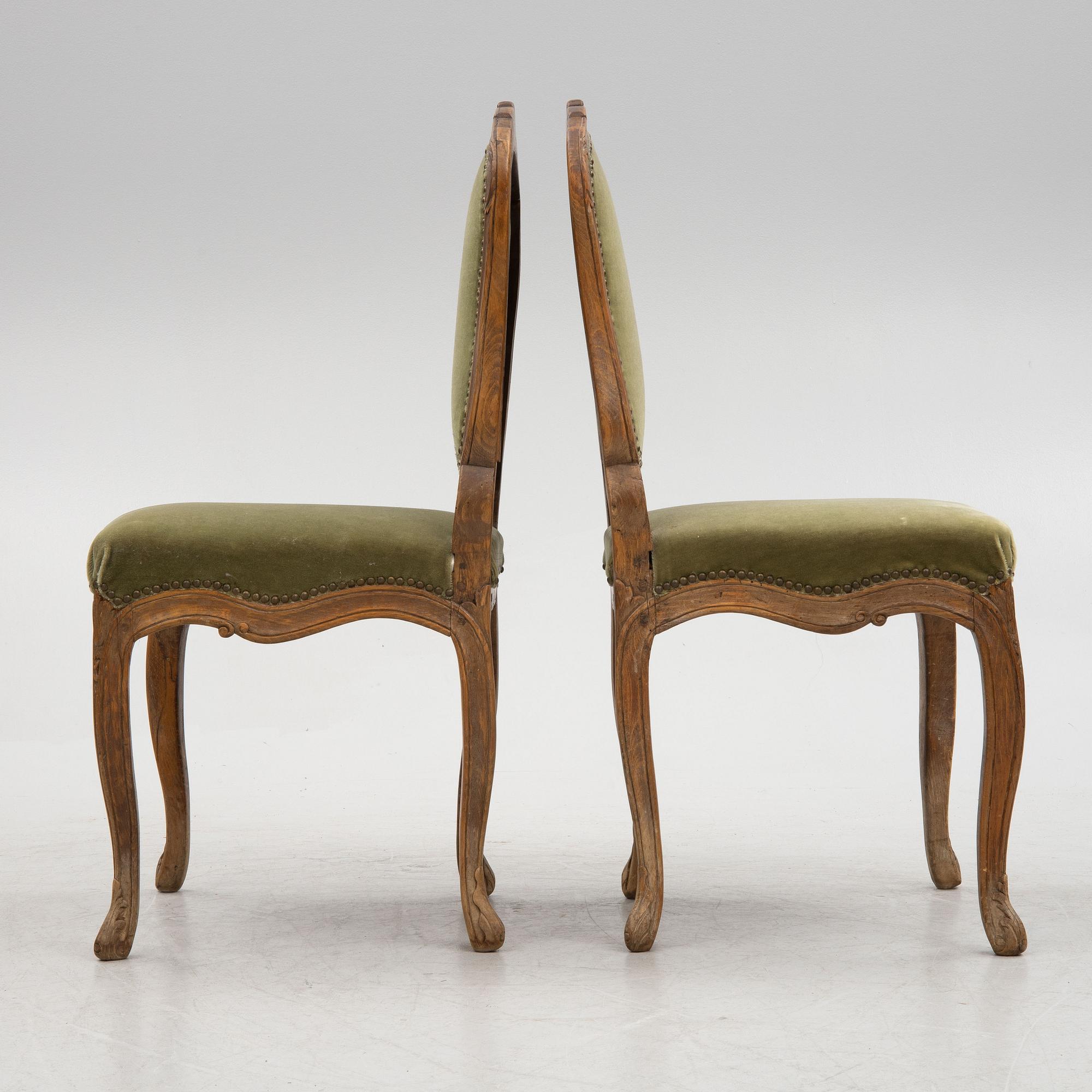 A pair of Rococo chairs, second half of the 18th century.