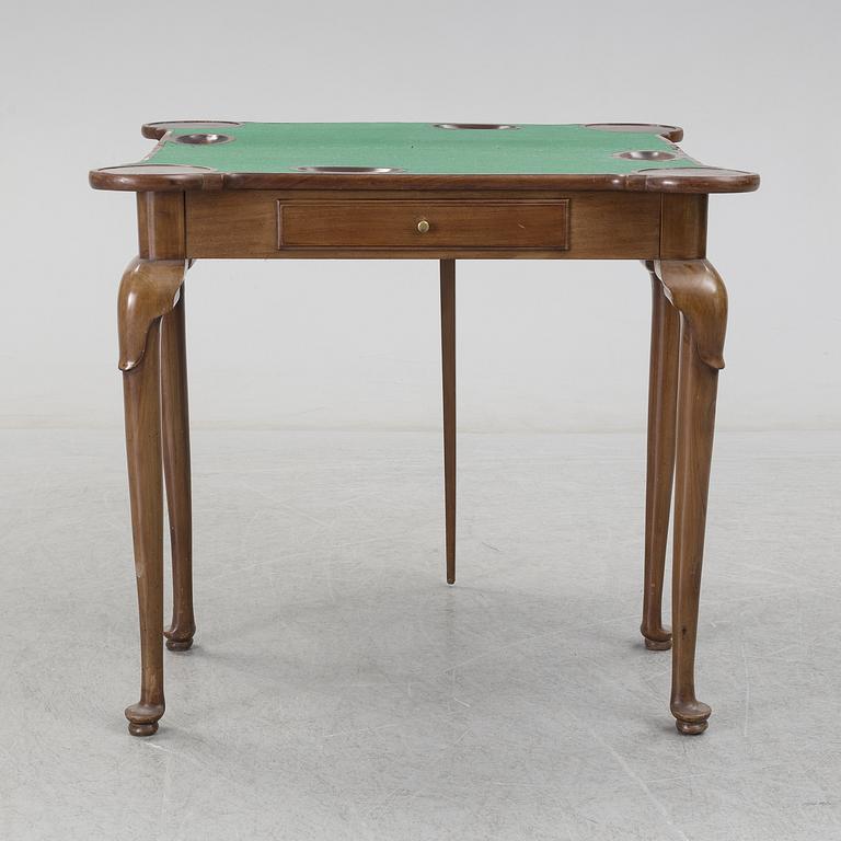 A mahogany games table, 18th Century.