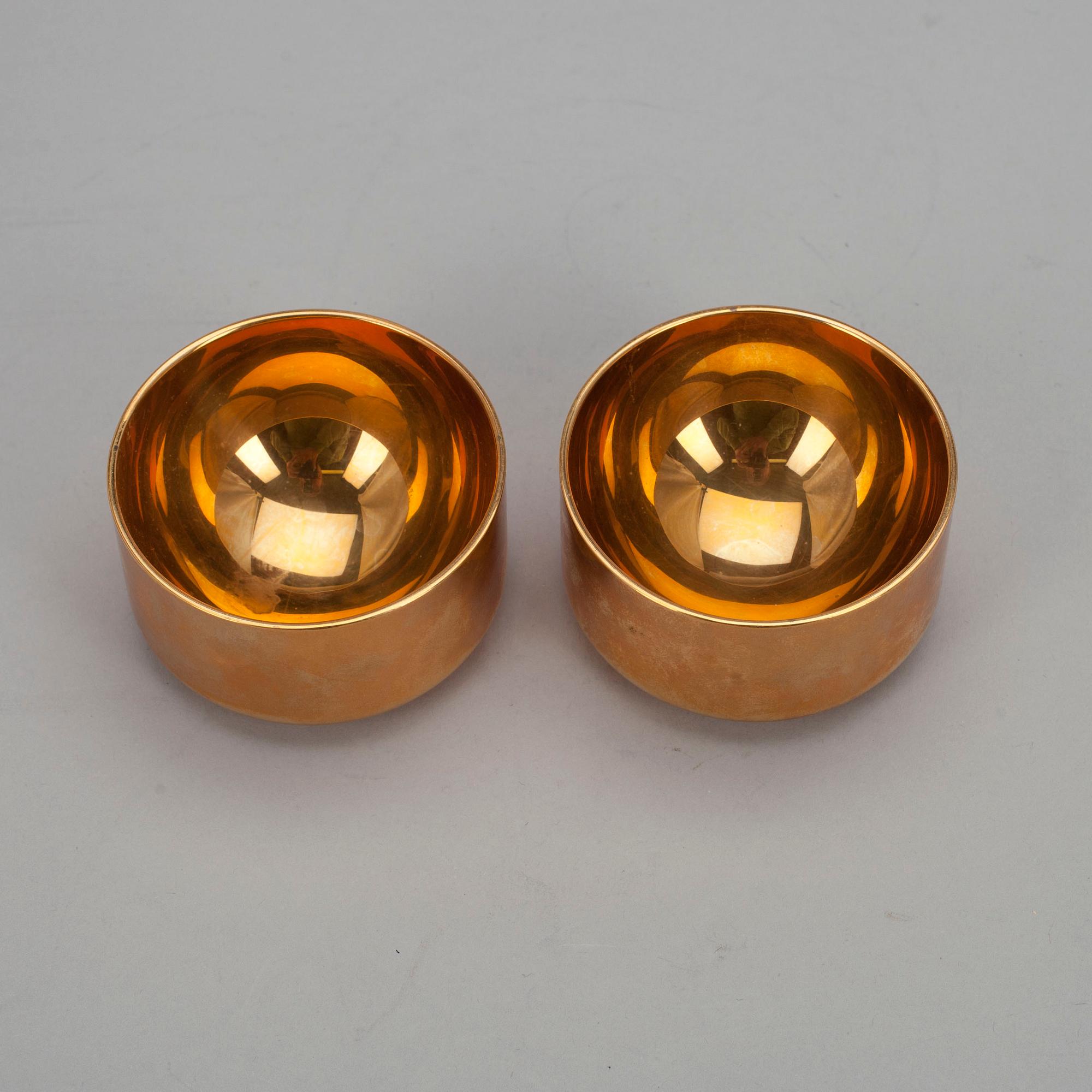 FICKPLUNTA och SUPKOPPAR, 2 st, mässing, Skultuna, Pierre Forssell, 1900-talets senare hälft.